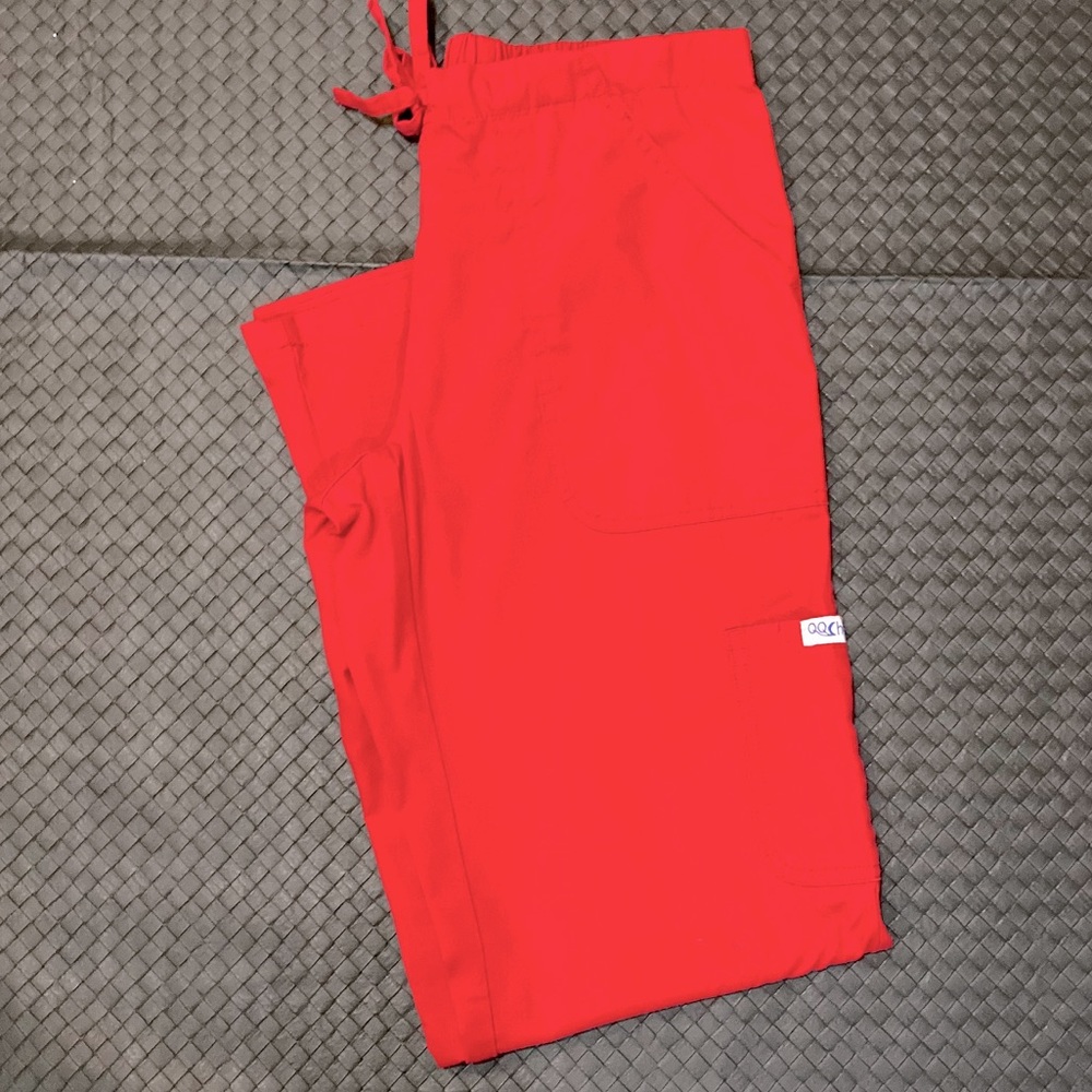 Red scrub pants